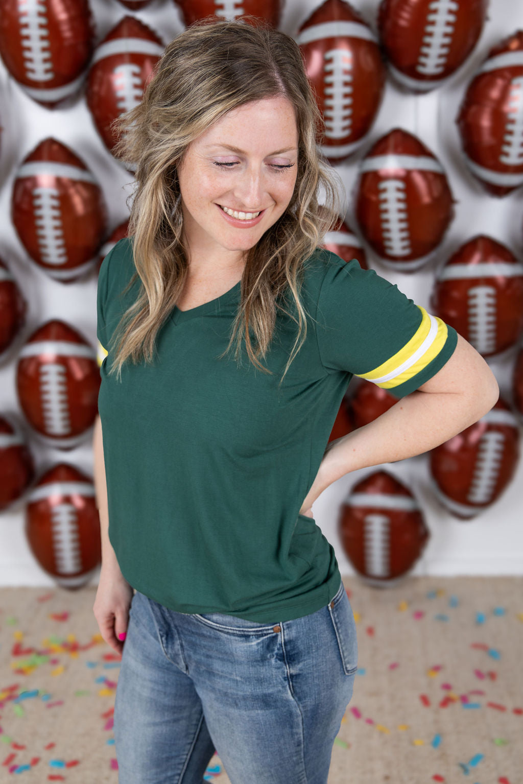 GameDay Tessa Short Sleeve Top - Green Bay